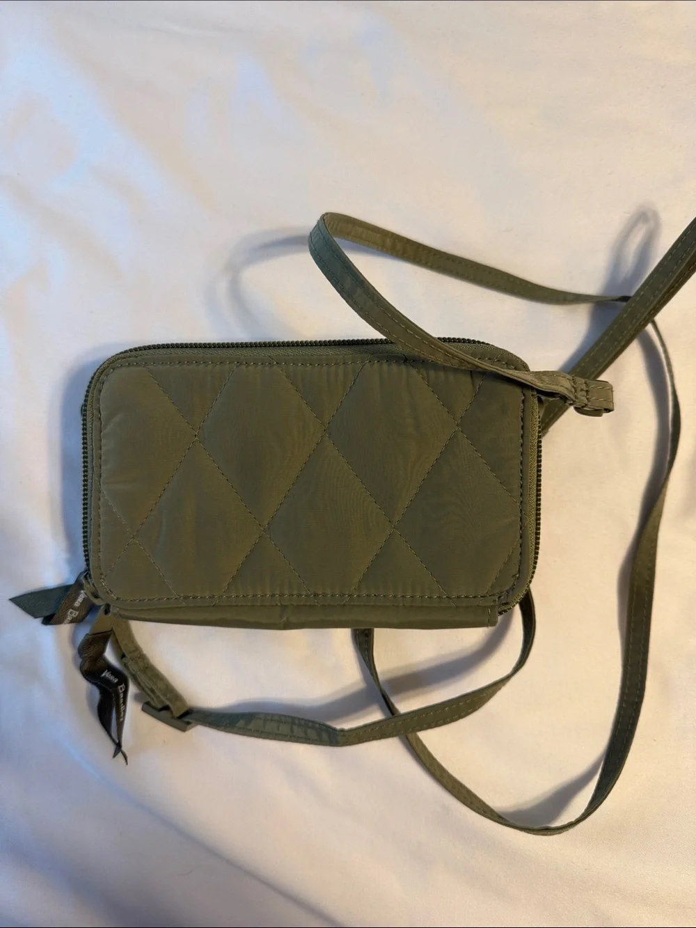 Vera Bradley Quilted Olive Green Crossbody Wallet